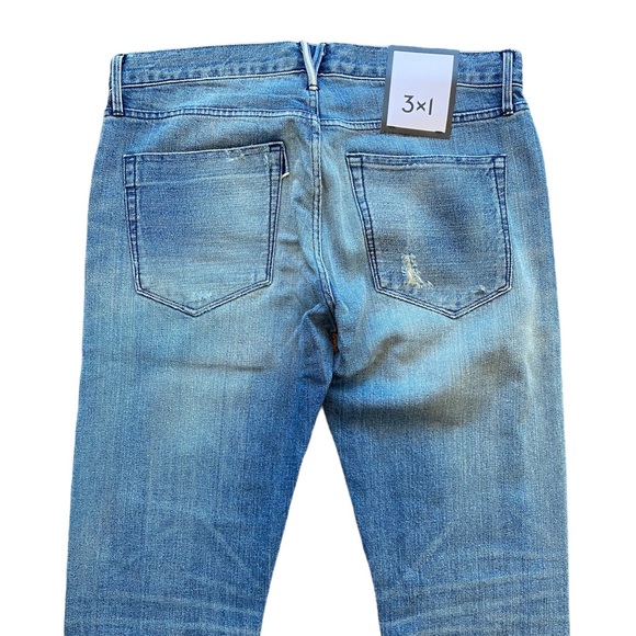 3x1 Men’s M5 Selvedge Slim Straight Leg Jean Distressed NWT - Picture 6 of 9
